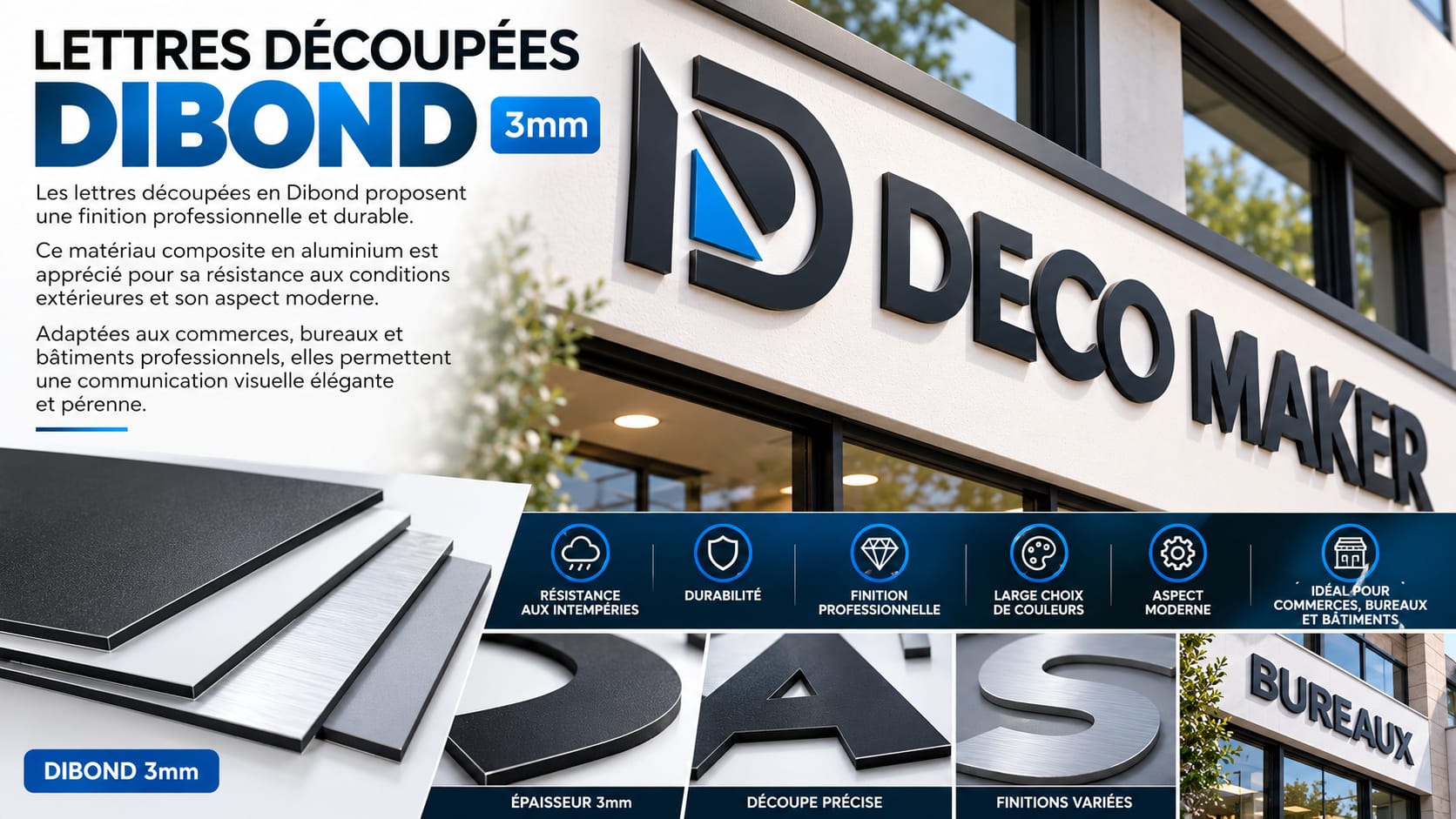 Lettres découpées Dibond