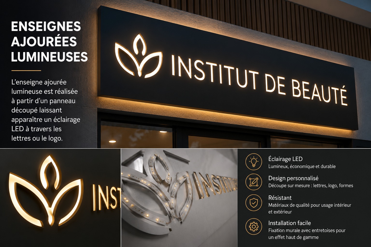 Enseignes ajourées lumineuses