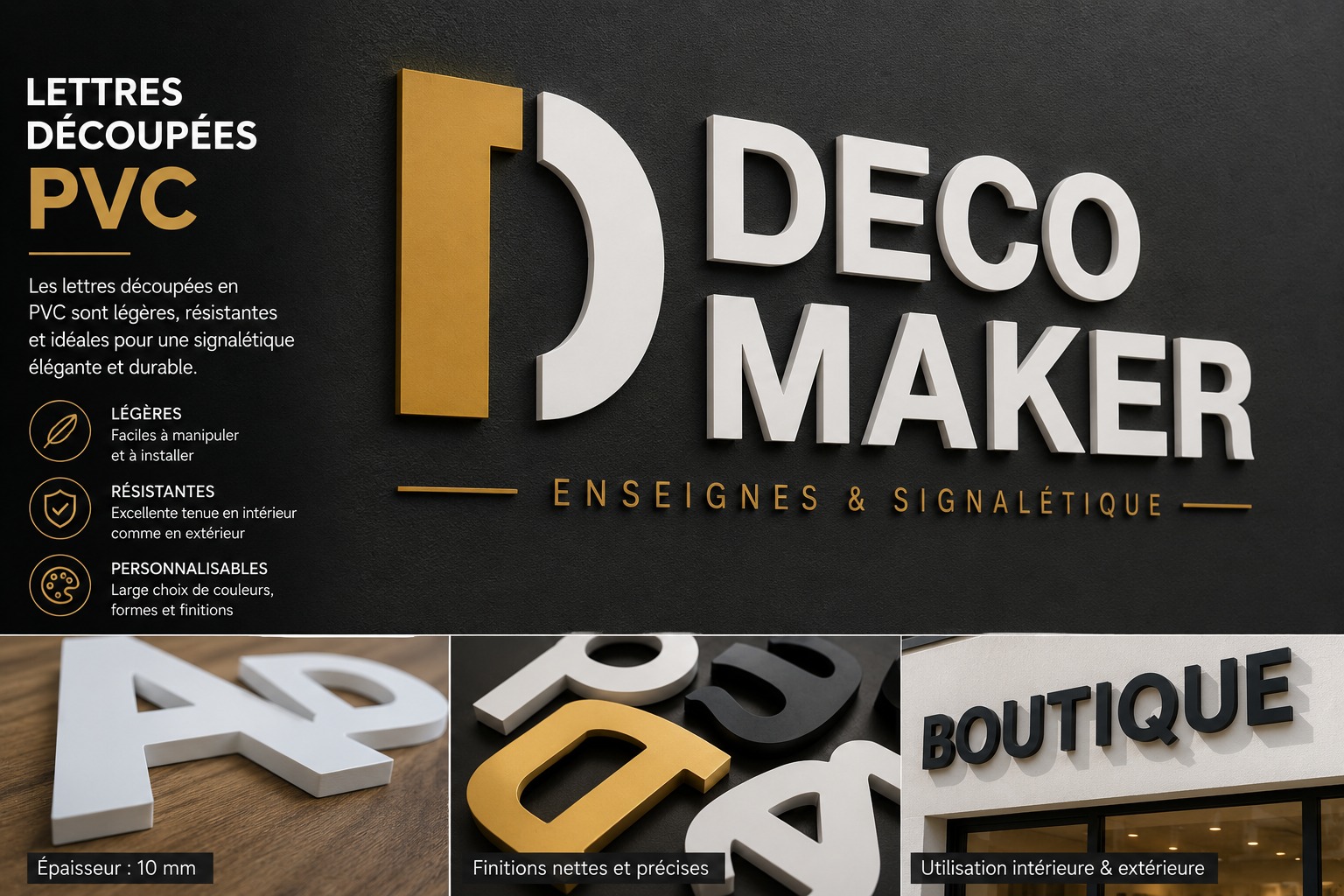 Lettres découpées PVC